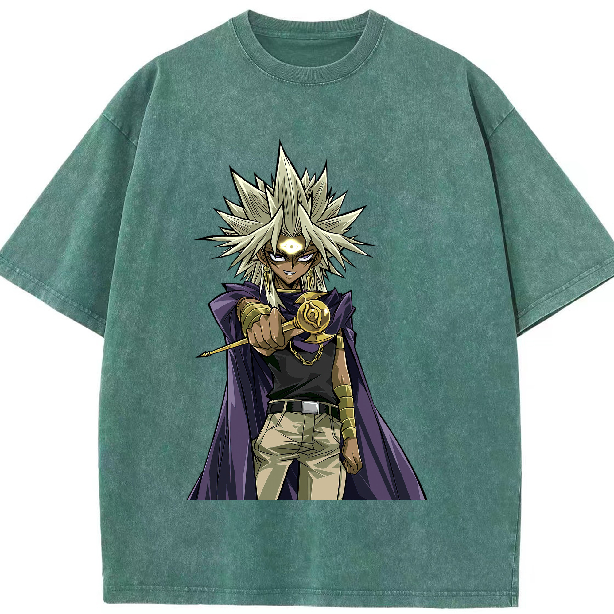 （画像用） 遊☆戯☆王 Yu-Gi-Oh! 綿100% ヴィンテージ風 半袖Tシャツ（フロントプリント）